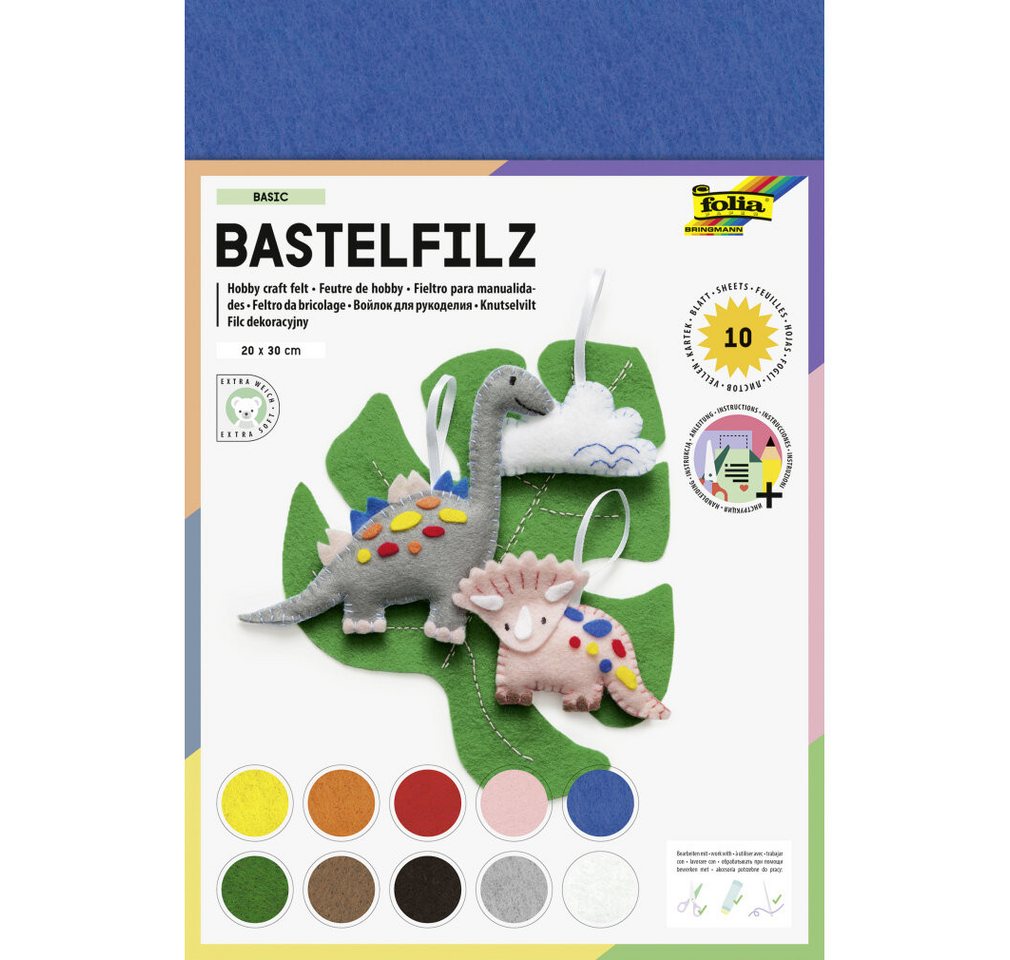 Folia Bastelkartonpapier Bastelfilz BASIC 150g/m², 20x30cm Bild 2