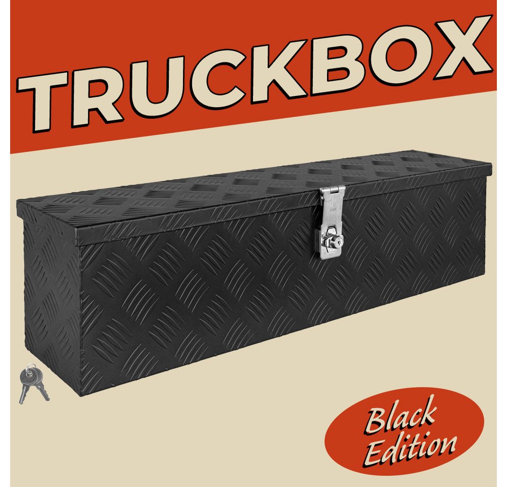 Trucky Anhänger-Deichselbox Deichselbox Werkzeugkasten Truckbox Alu Box Transportbox D035 Schwarz Bild 5