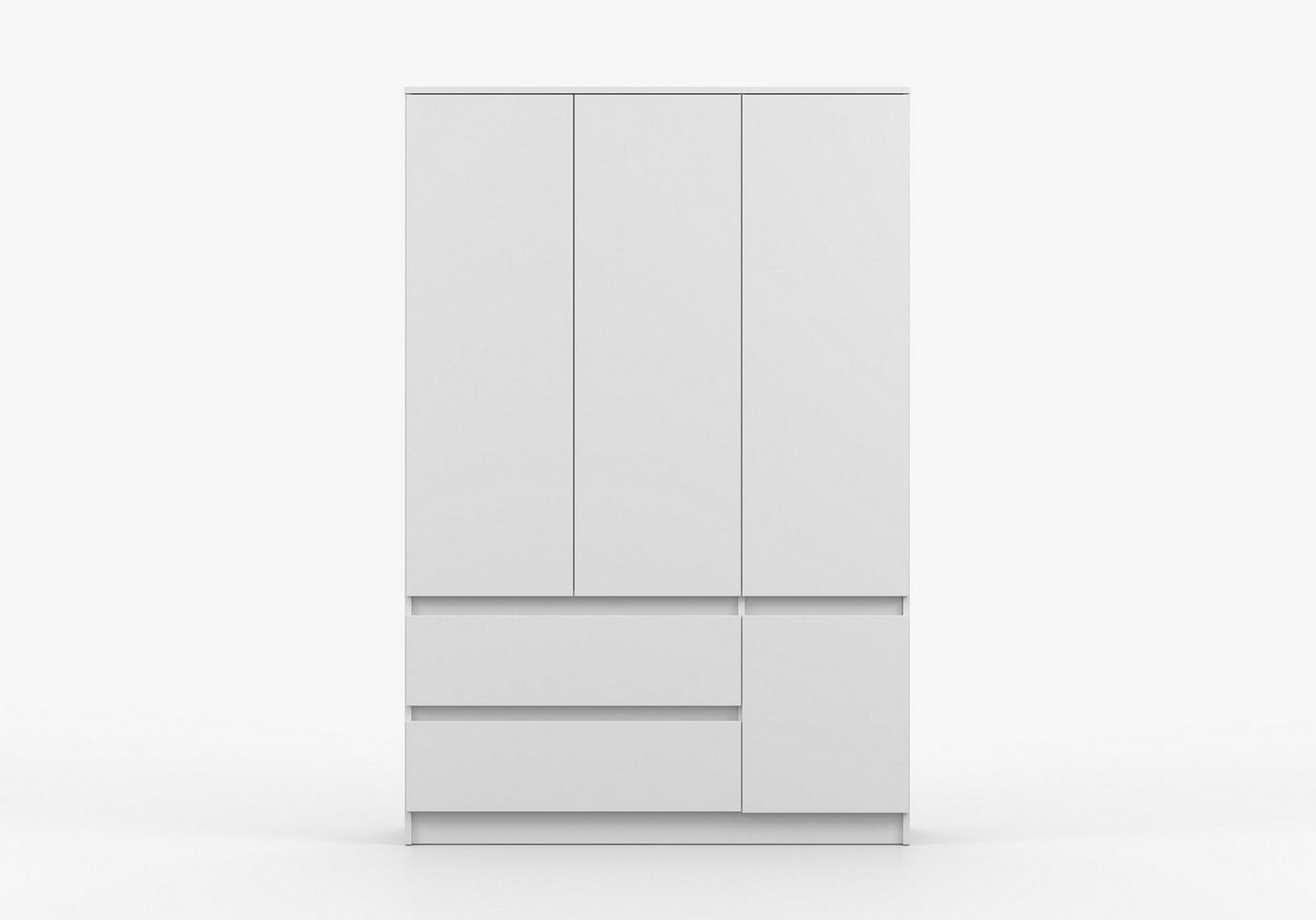 MOEBLO Drehtürenschrank LOSKO 4D2S (Kleiderschrank -120 cm breit, mit 4 Türen, 2 Schubladen, 5 Einlegeböden und Kleiderstange, grifflos) (BxHxT): 120 x 180 x 50 cm Bild 2
