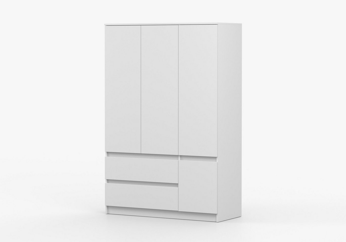 MOEBLO Drehtürenschrank LOSKO 4D2S (Kleiderschrank -120 cm breit, mit 4 Türen, 2 Schubladen, 5 Einlegeböden und Kleiderstange, grifflos) (BxHxT): 120 x 180 x 50 cm Bild 3