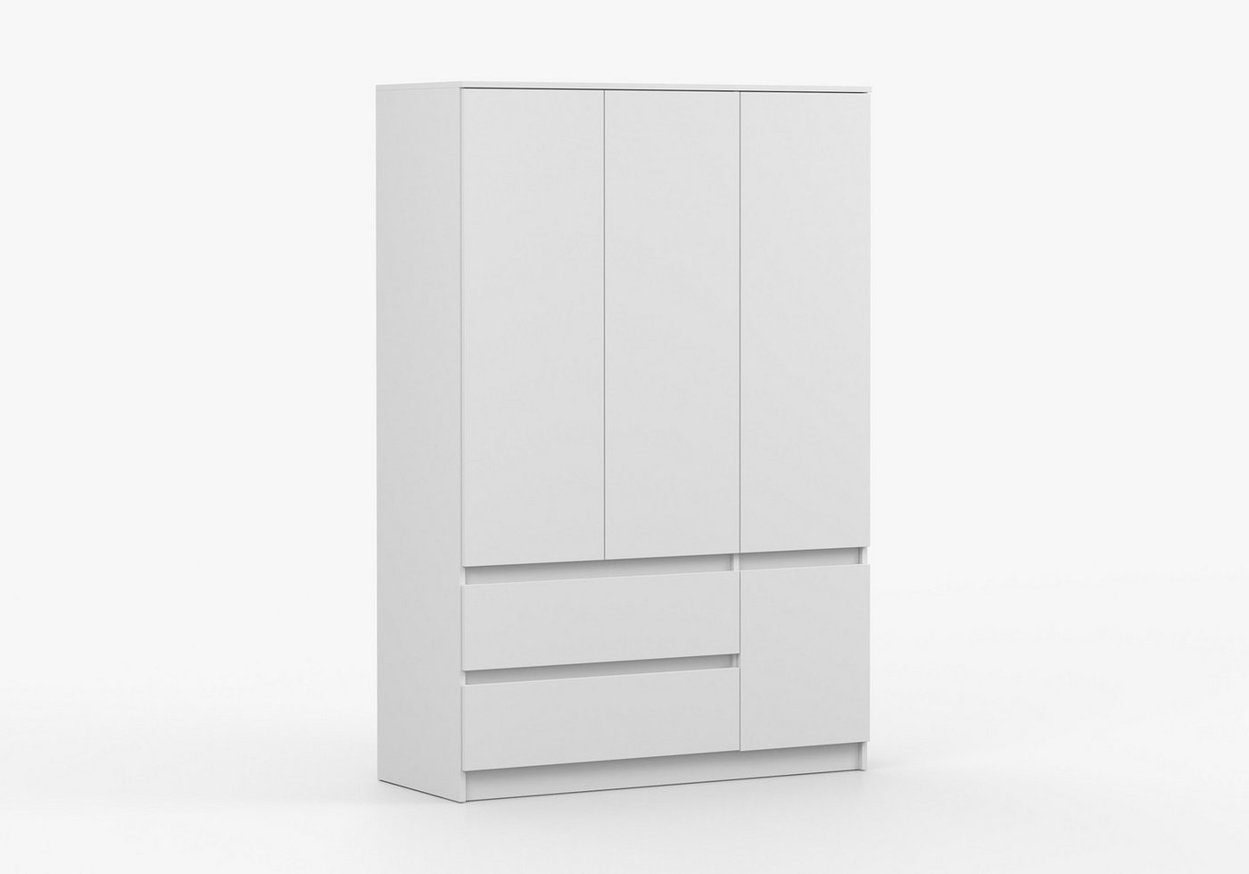MOEBLO Drehtürenschrank LOSKO 4D2S (Kleiderschrank -120 cm breit, mit 4 Türen, 2 Schubladen, 5 Einlegeböden und Kleiderstange, grifflos) (BxHxT): 120 x 180 x 50 cm Bild 4