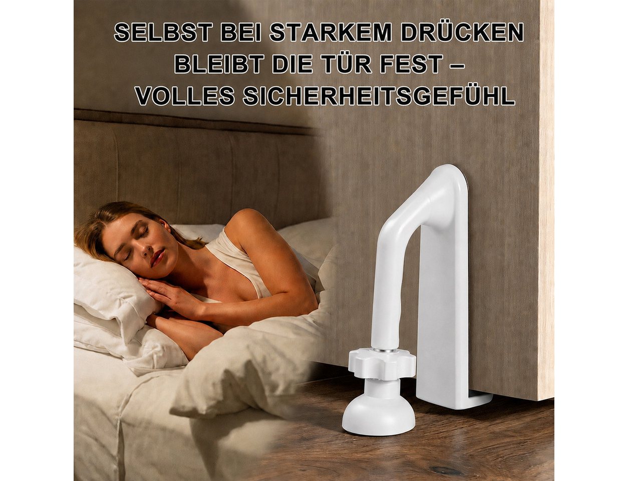 BlingBin Türstopper Tragbare Türverriegelung Türblocker Einbruchschutz Ohne Bohren (1 Stück, 1 St., 12*9.4*3.5cm), Persönlichen Sicherheitsgerät für Zuhause Hotel Reisen Bild 4