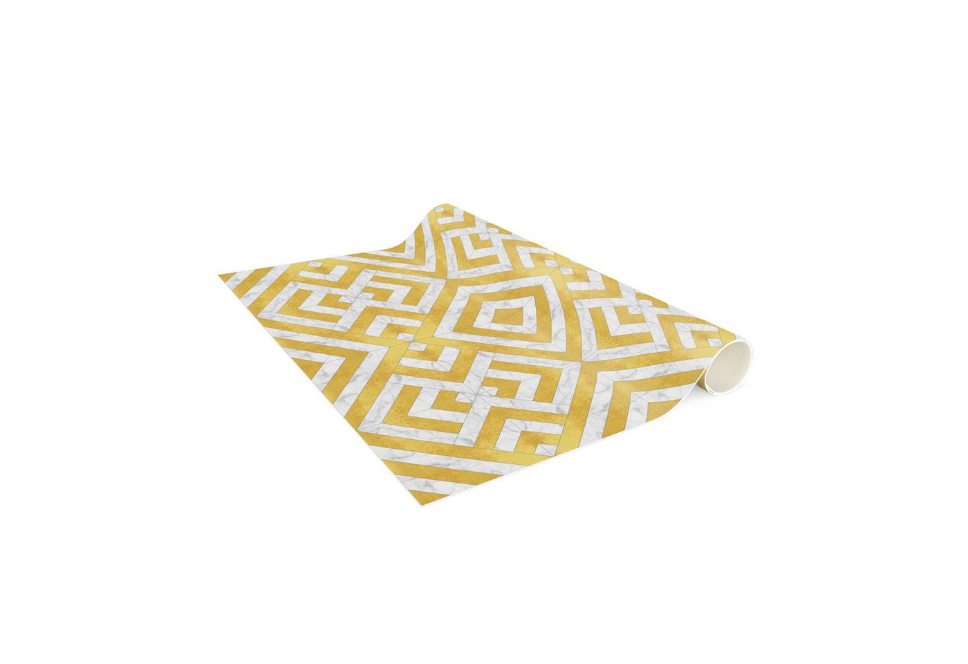 Bilderdepot24 Teppich Vinyl Wohnzimmer Flur Küche Fliesen Steinoptik Marmor, rechteckig - gold glatt, nass wischbar (Küche, Tierhaare) - Saugroboter & Bodenheizung geeignet Bild 4