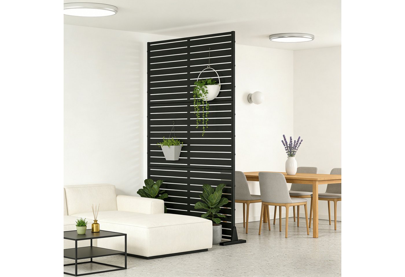 casa.pro Raumteiler, »Nodepp« Trennwand verzinkter Stahl 180 x 90 cm Schwarz