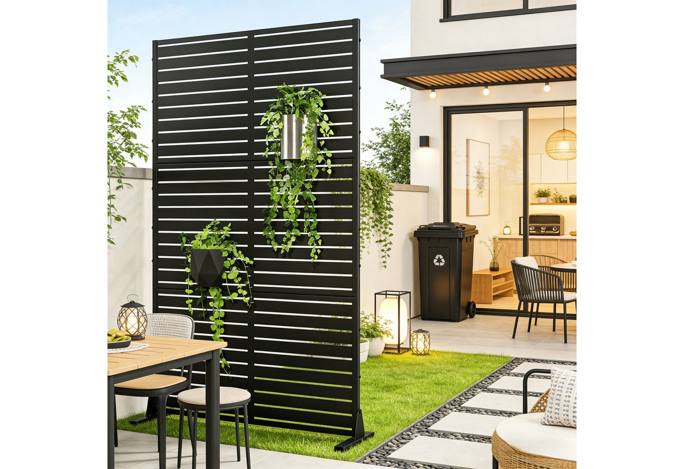 casa.pro Raumteiler, »Nodepp« Trennwand verzinkter Stahl 180 x 90 cm Schwarz Bild 2