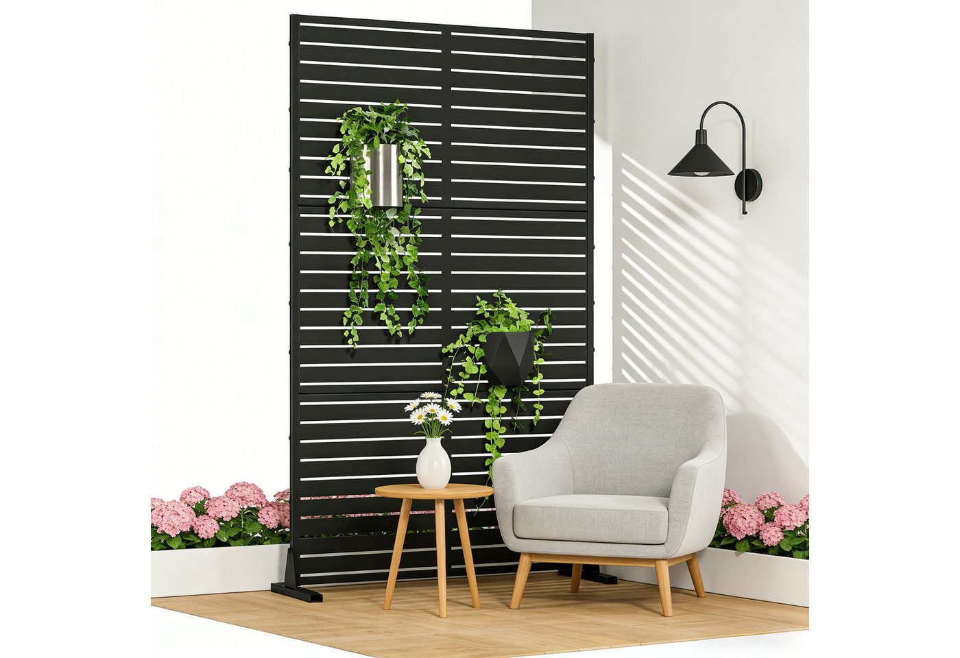 casa.pro Raumteiler, »Nodepp« Trennwand verzinkter Stahl 180 x 90 cm Schwarz Bild 3