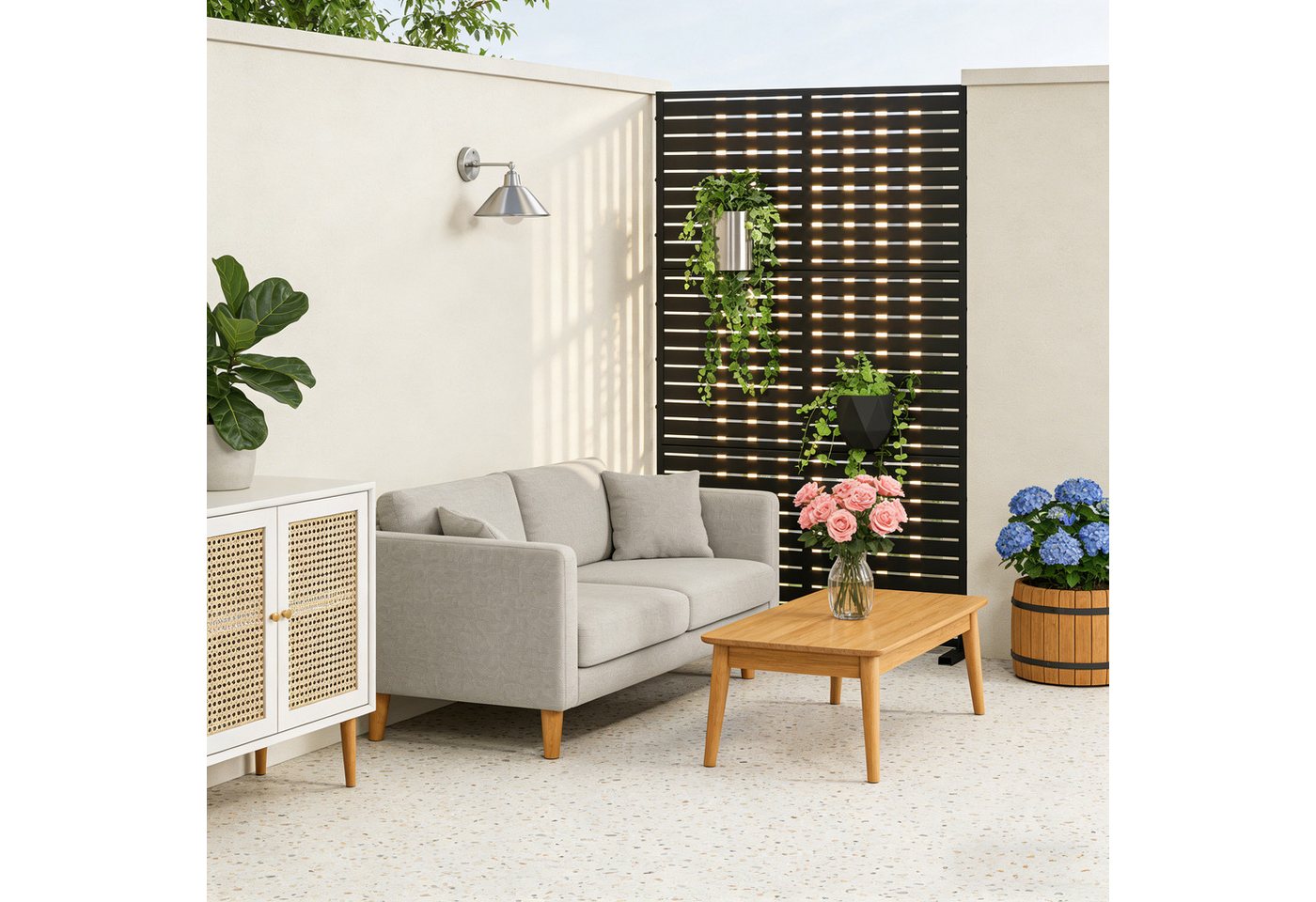 casa.pro Raumteiler, »Nodepp« Trennwand verzinkter Stahl 180 x 90 cm Schwarz Bild 5
