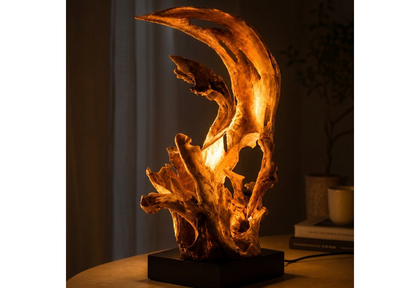 Möbel Bressmer Tisch-Tageslichtlampe KRYTON Tischlampe Holz Treibholz, handgefertigte Tischleuchte, 80 cm, Nicht Inklusiv Bild 3