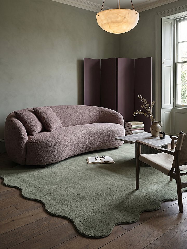 KADIMA DESIGN Teppich TIRSO Hochflorteppich Waldgrün 120x160 Uni Polyester Antirutsch, Rechteckig, Höhe: 17 mm, Trittschalldämmend, Strapazierfähig, Pflegeleicht, Farbecht