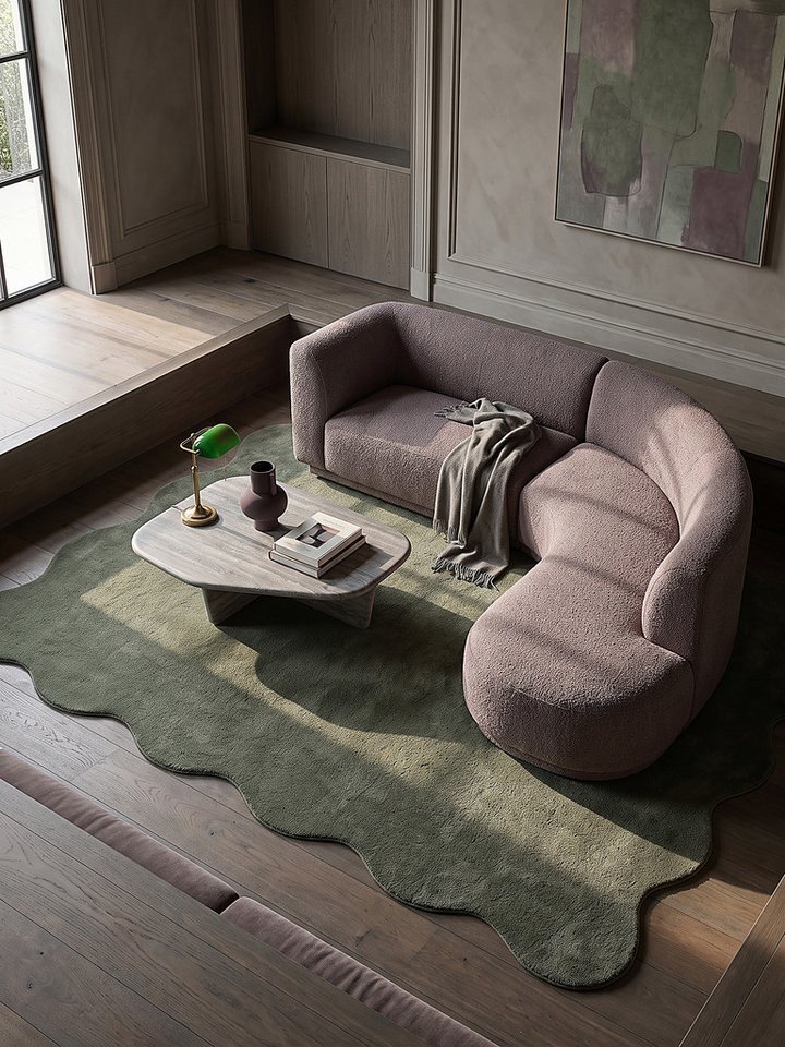 KADIMA DESIGN Teppich TIRSO Hochflorteppich Waldgrün 120x160 Uni Polyester Antirutsch, Rechteckig, Höhe: 17 mm, Trittschalldämmend, Strapazierfähig, Pflegeleicht, Farbecht Bild 2