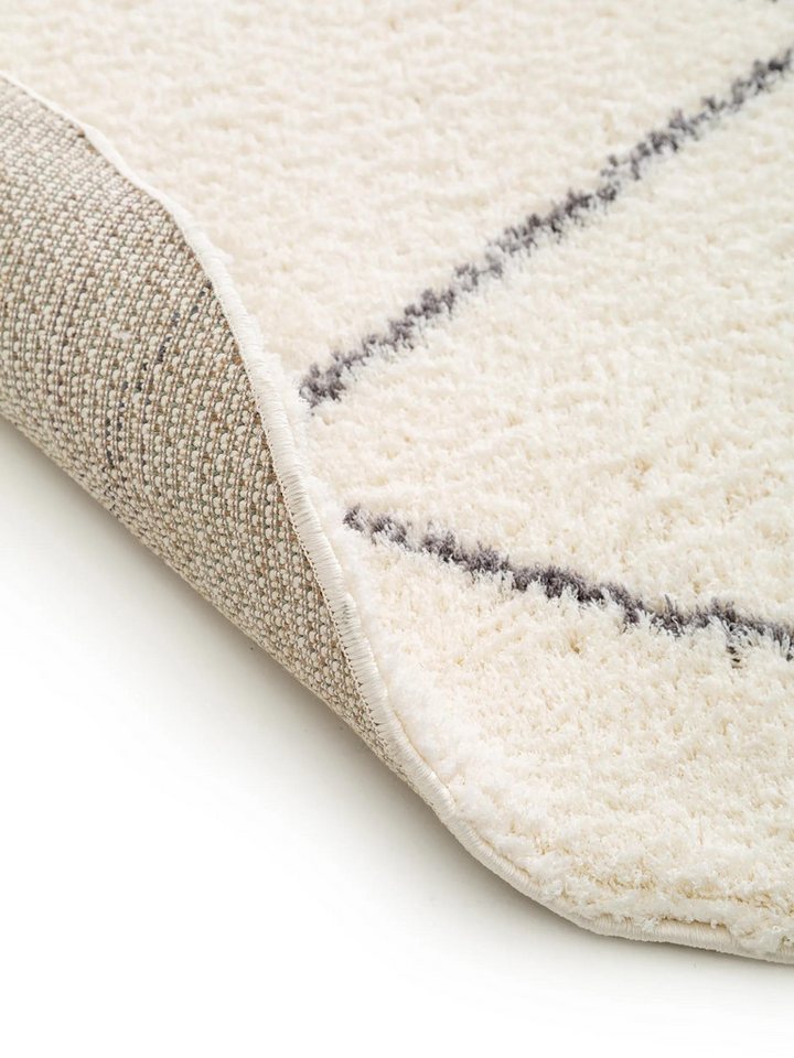 benuta Hochflor-Teppich Benno, rund, Höhe: 21 mm, Teppich Wohnzimmer, Schlafzimmer, Esszimmer, Flur, Kunstfaser, Cozy Bild 4