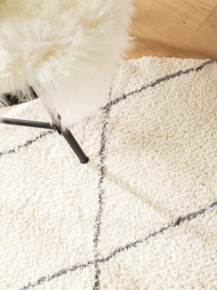benuta Hochflor-Teppich Benno, rund, Höhe: 21 mm, Teppich Wohnzimmer, Schlafzimmer, Esszimmer, Flur, Kunstfaser, Cozy Bild 5