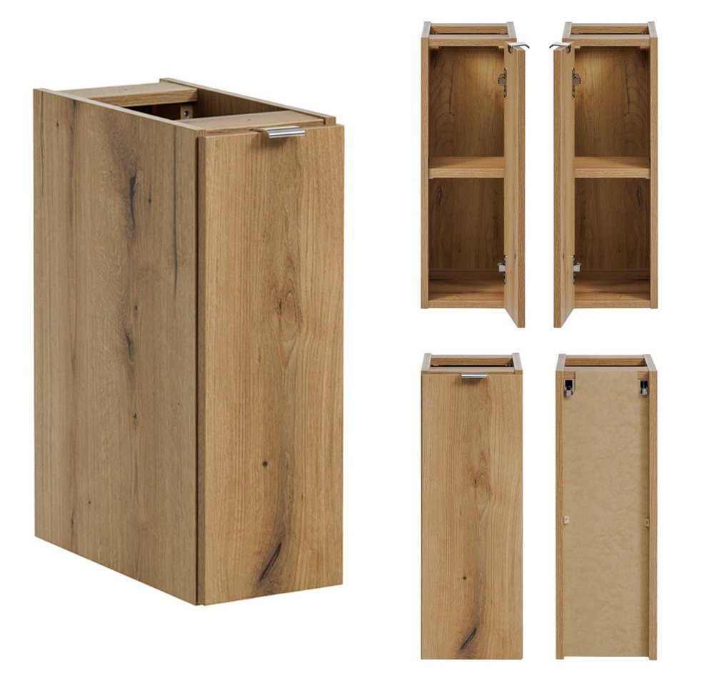 Lomadox Badkommode NEWPORT-56-OAK, 20cm, in Eiche, Metallgriffe Chrom glänzend Bild 2