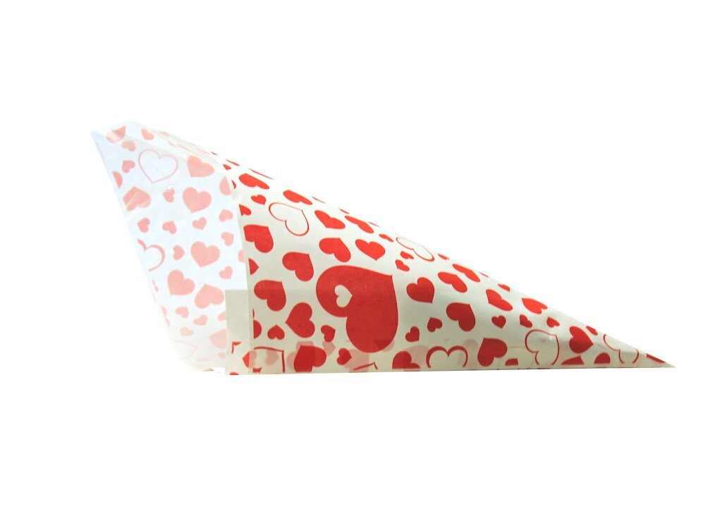 Poller GmbH Vogtland Papierspitztüten Spitztüten, Rote Herzen, PGV, 19 oder 23 cm, 19 cm / 125 g