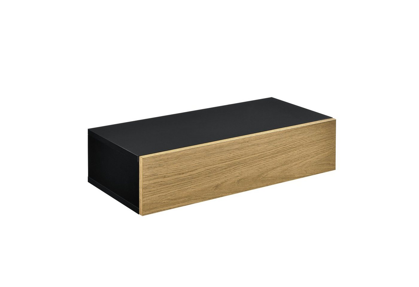 en.casa Wandboard, »Leknes« Wandregal mit Tür Nachtkommode schwarz/holzfarben Bild 4