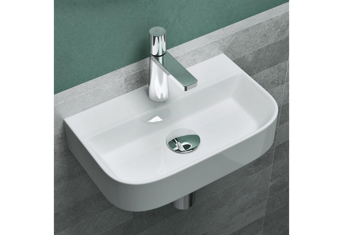 Mai & Mai Waschbecken Waschbecken Keramik Aufsatzwaschbecken eckig Hängebecken Br003