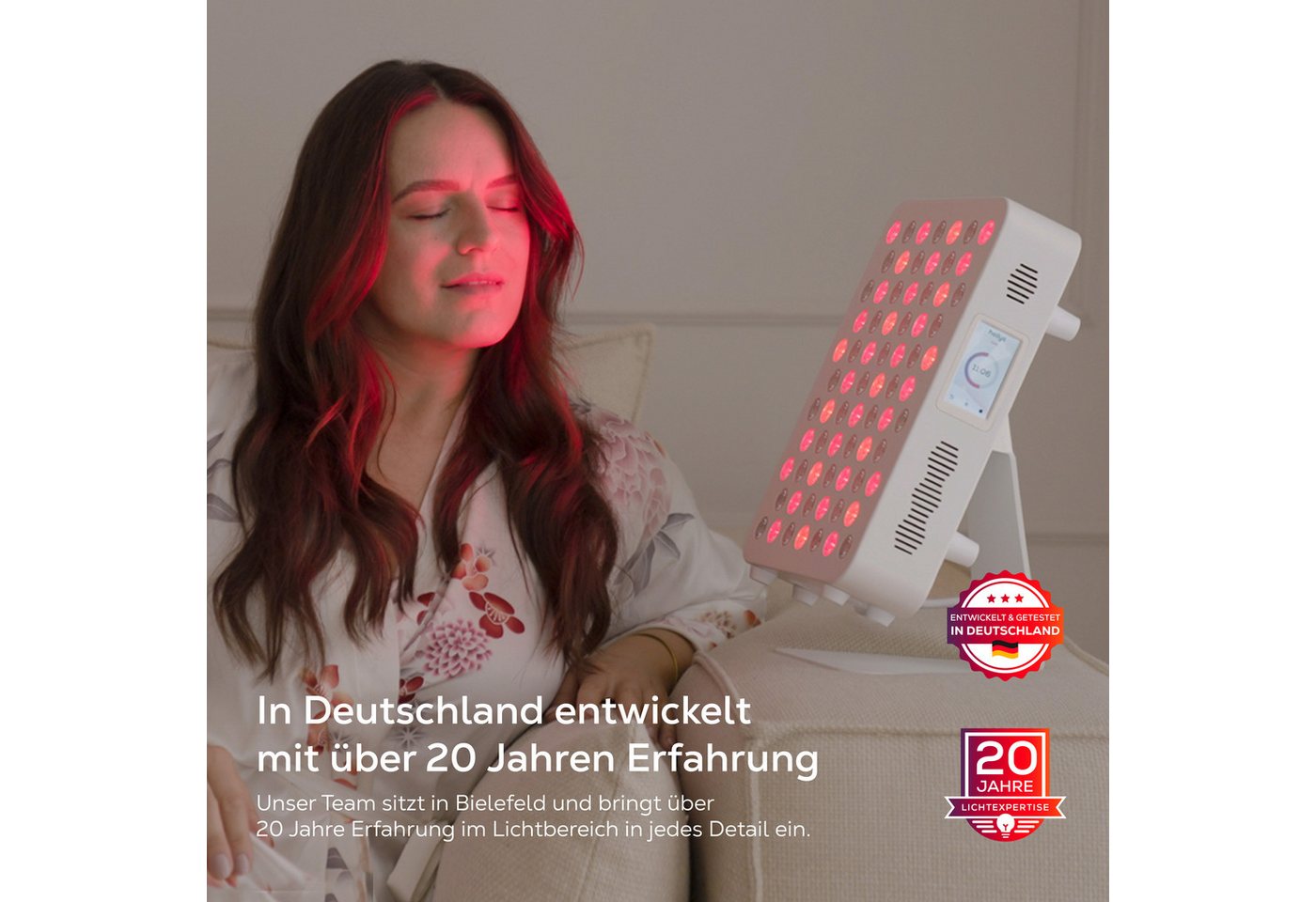heilys® Rotlicht-Panel heilys® Gen70, entwickelt & getestet in Deutschland, mit 5 Jahren Garantie, Touchdisplay, App, modular erweiterbar, 6 Wellenlängen & dimmbar