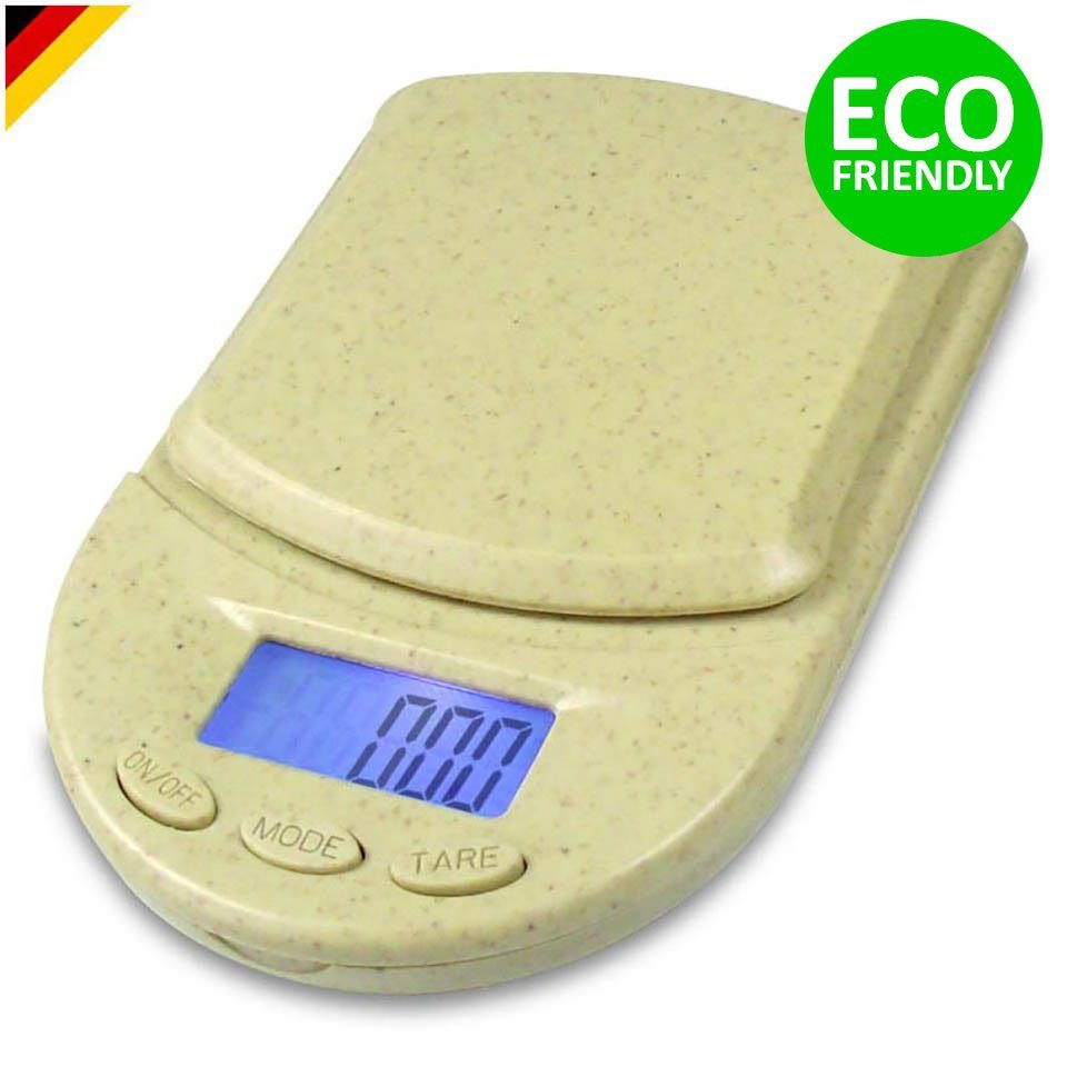 Dipse Feinwaage ECO 100 aus schnell aubbaubarem Material - Digitalwaage 100g x 0,01, Außenhülle biologisch abbaubar aus Weizenstrohfaser hergestellt Bild 2