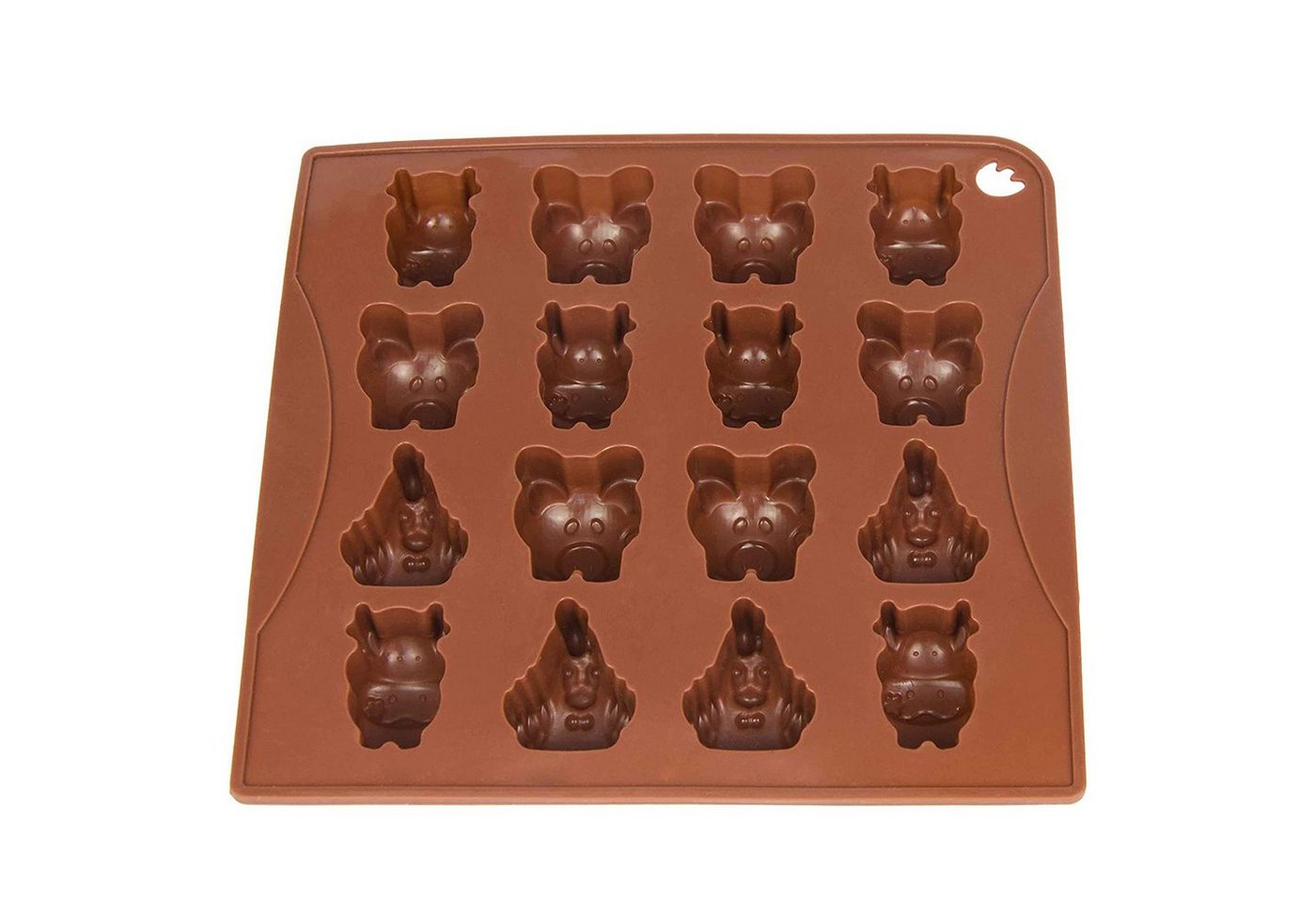 wisefood Silikonform 4-tlg., Silikonform Tiere - braun 18x16,5x2cm -, (4-tlg) Bild 4