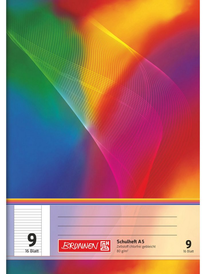 Baier & Schneider Schulheft Schulheft A5 liniert mit Rand Lineatur 9 16 Blatt, liniert mit Rand Lineatur 9 FSC MIX Drahtheftung