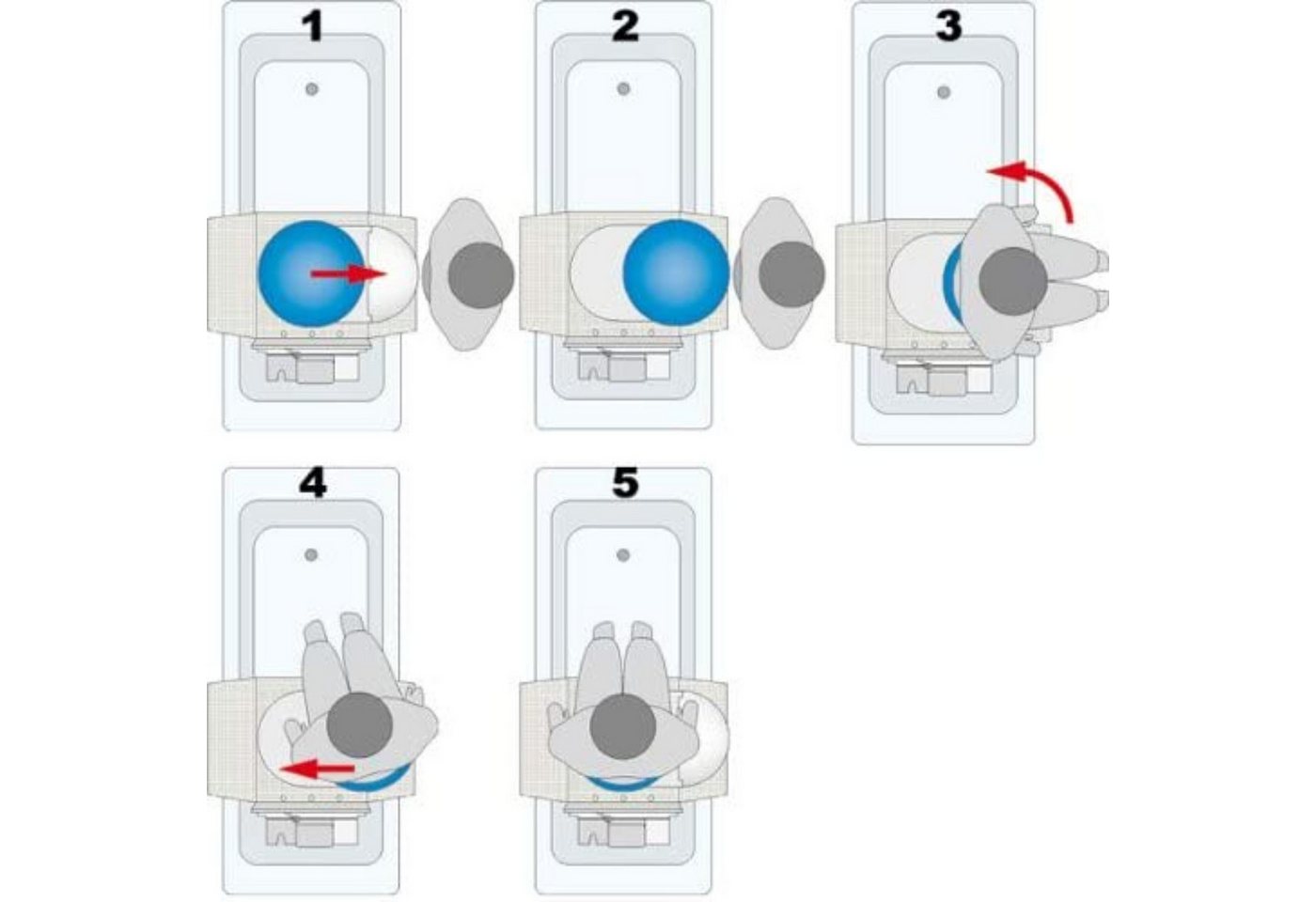 Invacare GmbH Badewannendrehsitz Aquatec Trans Dreh- und Übersetzhilfe für Badewannenlifter, blau