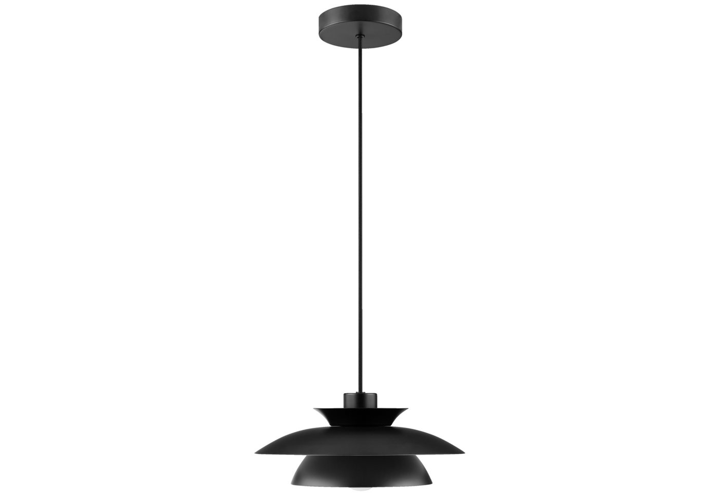 Lightbox Pendelleuchte, ohne Leuchtmittel, Doppelschirm, Ø 30,5 cm, H 120 cm, E27 Fassung, Metall, schwarz matt Bild 3