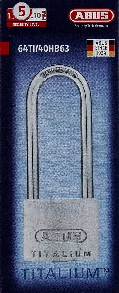 ABUS Vorhängeschloss Vorhängeschloss Titalium 64TI gleichschließend und mit hohem Bügel, (2-tlg) Bild 4