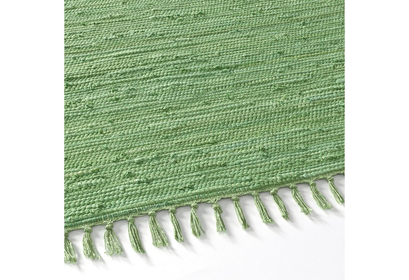 TaCa Home Teppich Handweb Flicken-Teppich Fleckerl, rechteckig, Höhe: 5 mm, Grün - 60 x 120 cm Bild 5