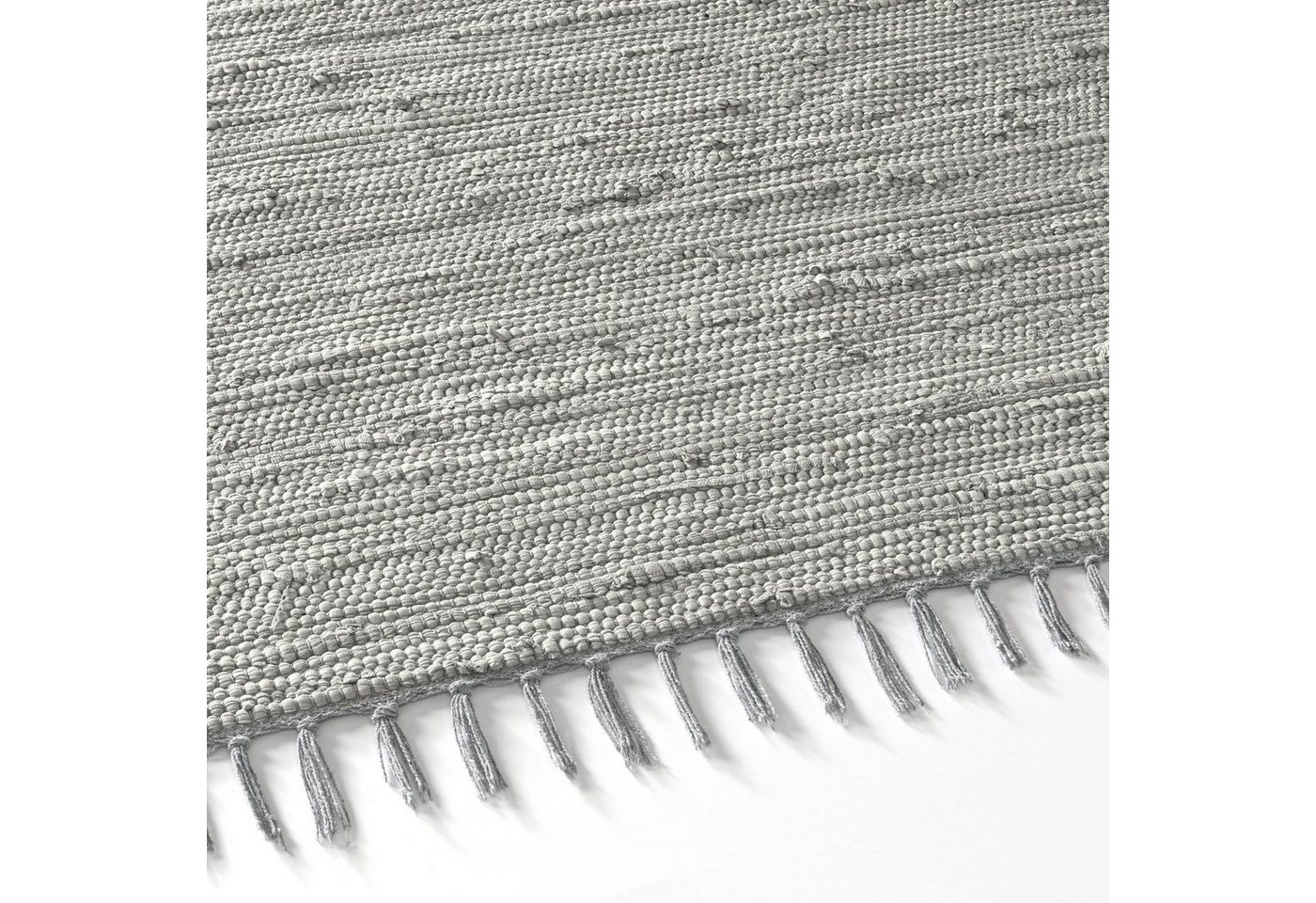 TaCa Home Teppich Handweb Flicken-Teppich Fleckerl, rechteckig, Höhe: 5 mm, Grau - 60 x 120 cm Bild 5