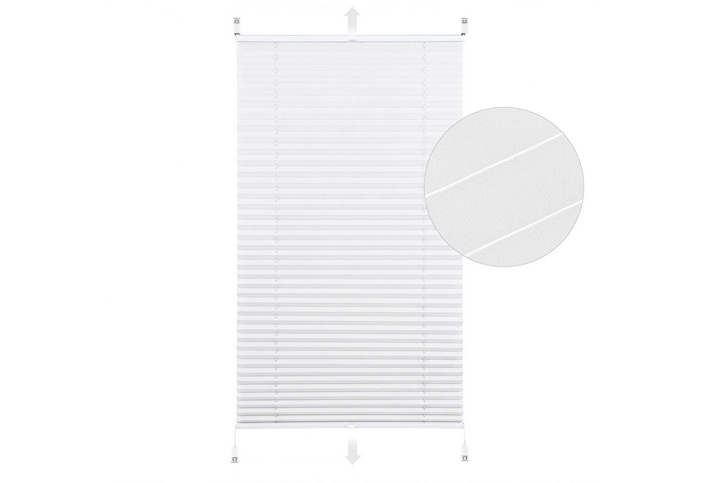 Sekey Plissee Plissee Klemmfix ohne Bohren, extra dichtes Gewebe, blickdicht, Klemmfix Montage ohne Bohren, Klemmfix, blickdicht, extra dichtes Gewebe, Lichtschutz, Weiß, 40x110 cm Bild 5