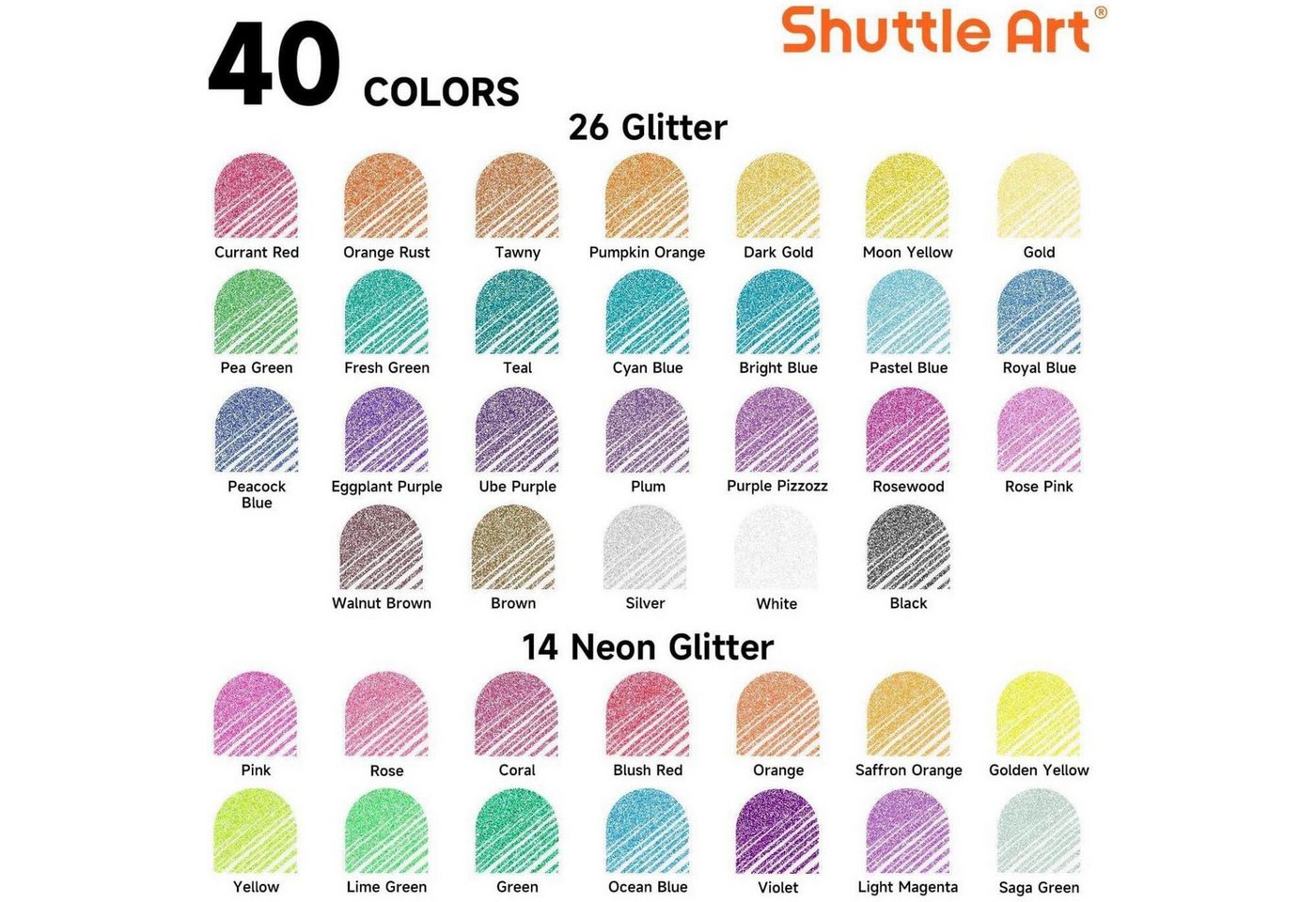 LuxusKollektion Gelschreiber 80 Glitzer Gelstifte Set 40 bunte Gelschreiber 40 Ersatzminen, für