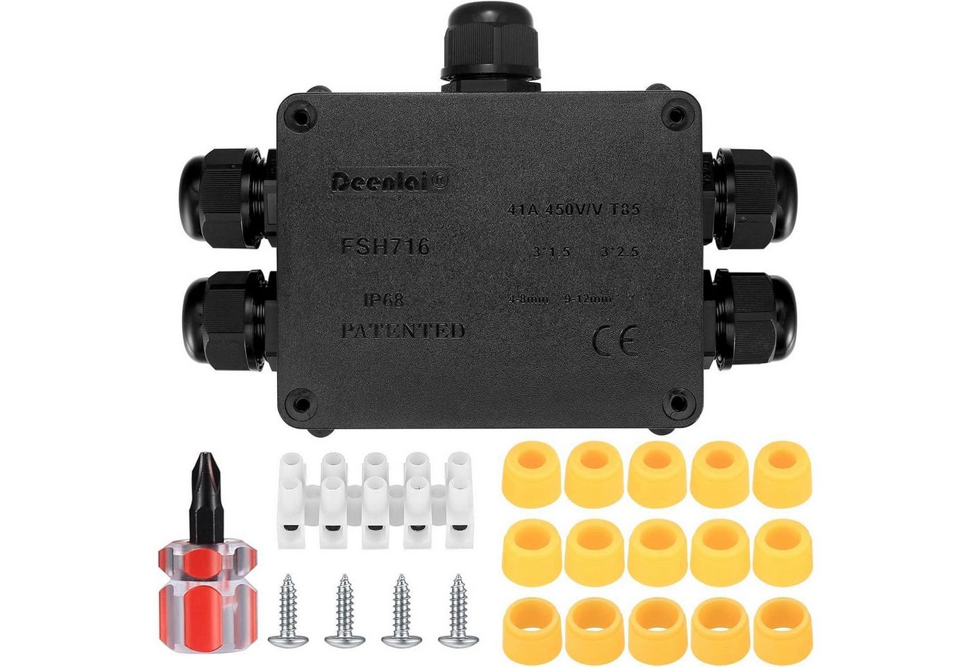 LuxusKollektion Verbindungsdosenklemme Abzweigdose IP68 Wasserdicht Klemmdose Kabelverbinder 4mm8mm 5 Wege Bild 3