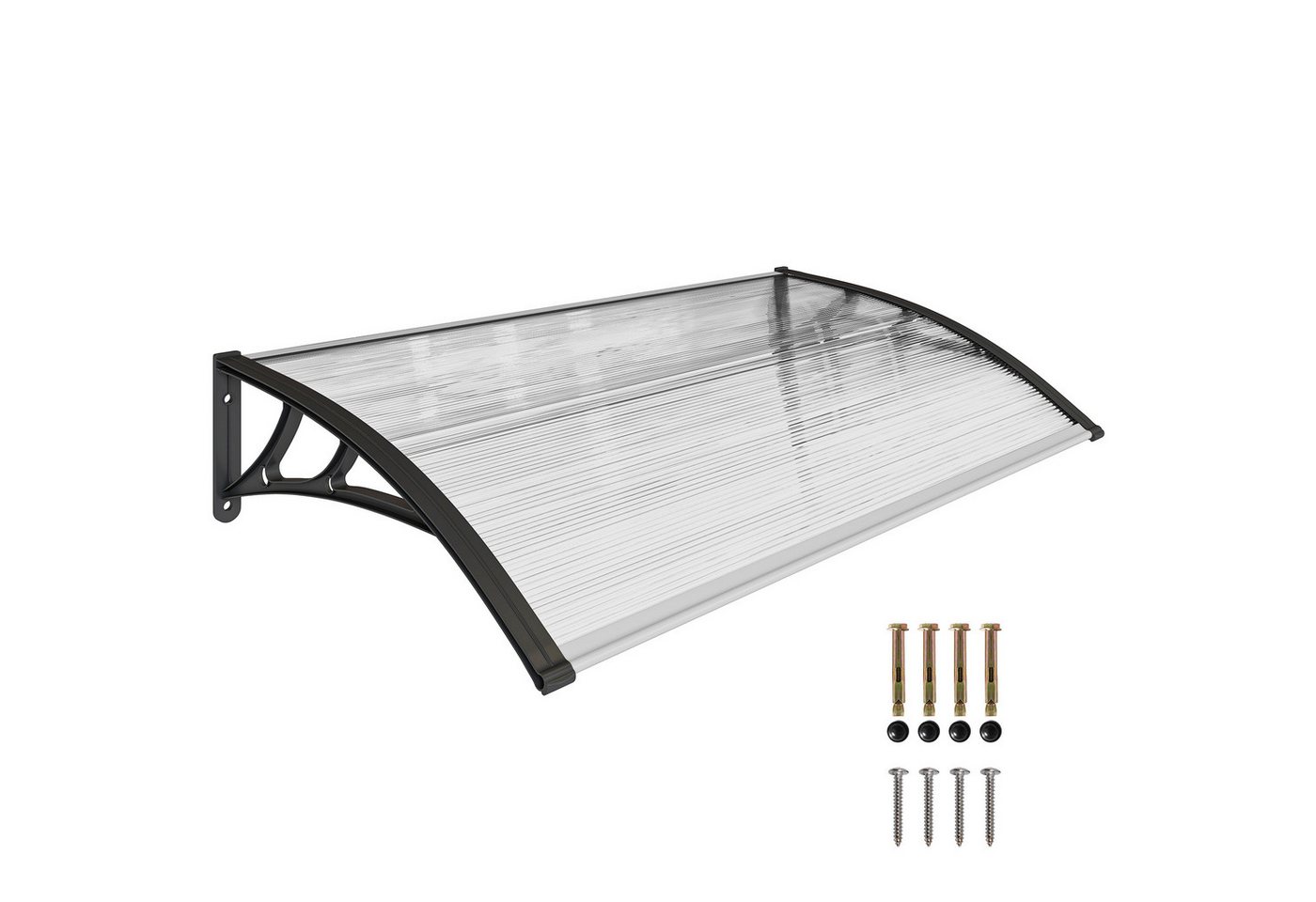 Outsunny Pultvordach Vordach für Haustür mit UV Schutz, Regenschutz (Set, 1 St., 1-teilig), 110 x 60 x 18 cm Aluminium Bild 2