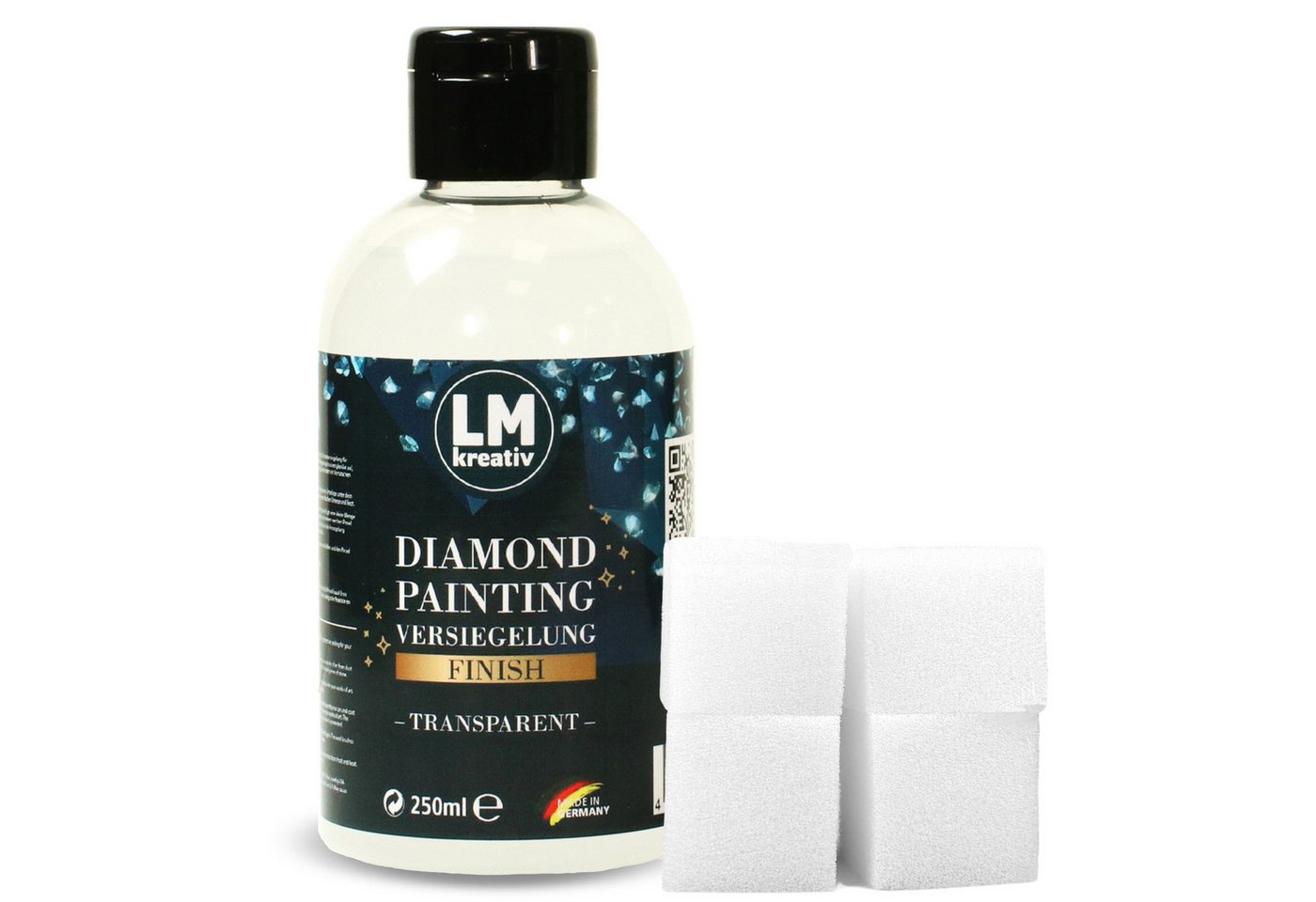 LM-Kreativ Bastelkleber Diamond Painting Versiegelung transparent & glänzend zum Schutz, transparent, glänzend, wasserbasiert, schützt & fixiert Steinchen Bild 3