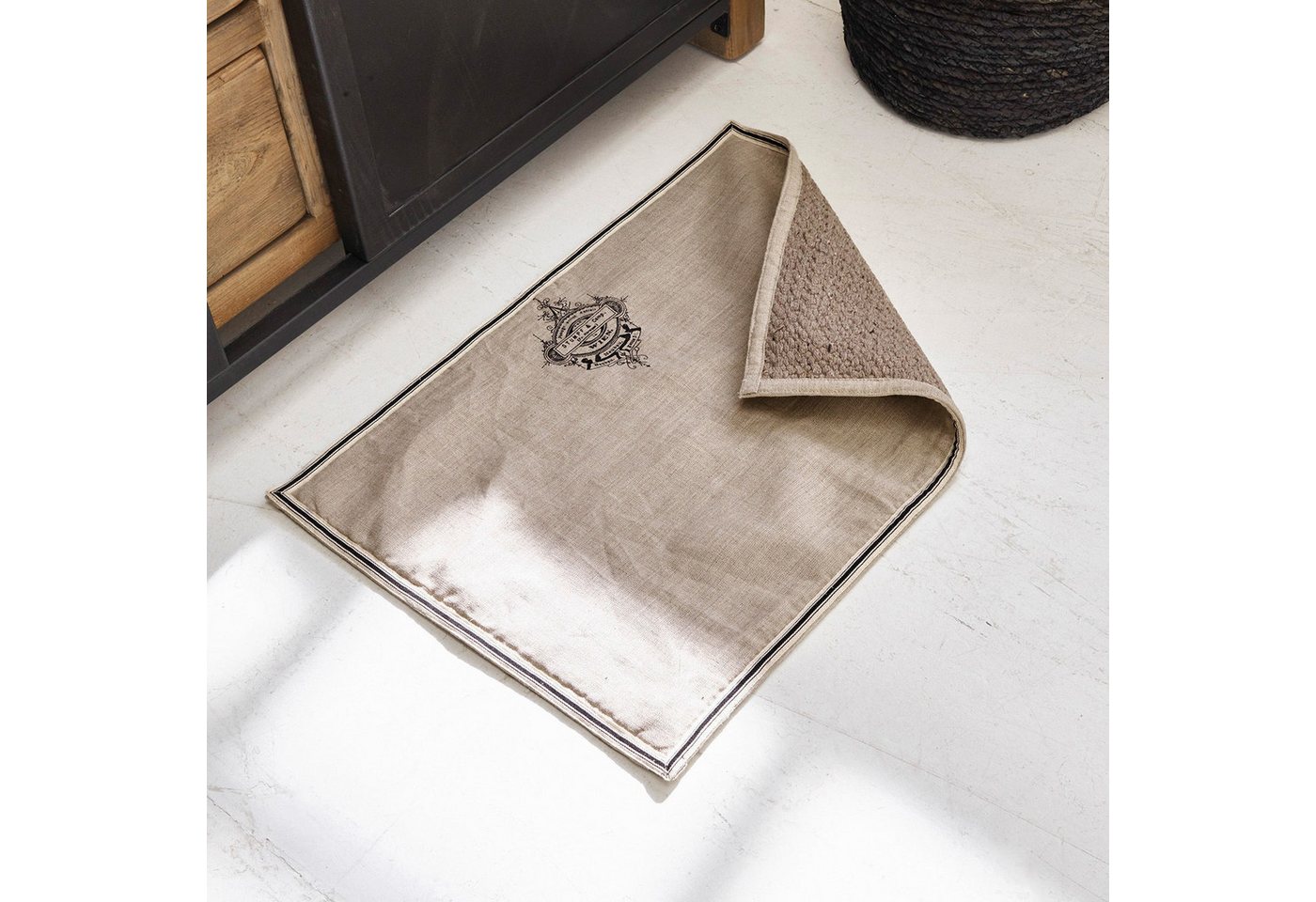 Mirabeau Badematte Badematte Rania beige, Höhe 400 mm, 100% Baumwolle, Unterseite: 100% Leinen Bild 5