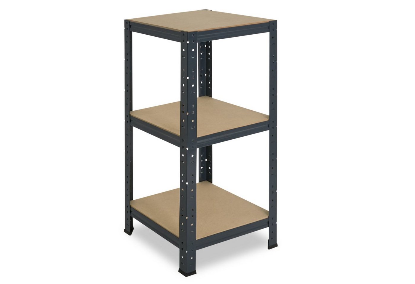 shelfplaza Schwerlastregal HOME, 100x30x30cm anthrazit, 3 Böden, Kellerregal, Garagenregal, Steckregal Bild 3