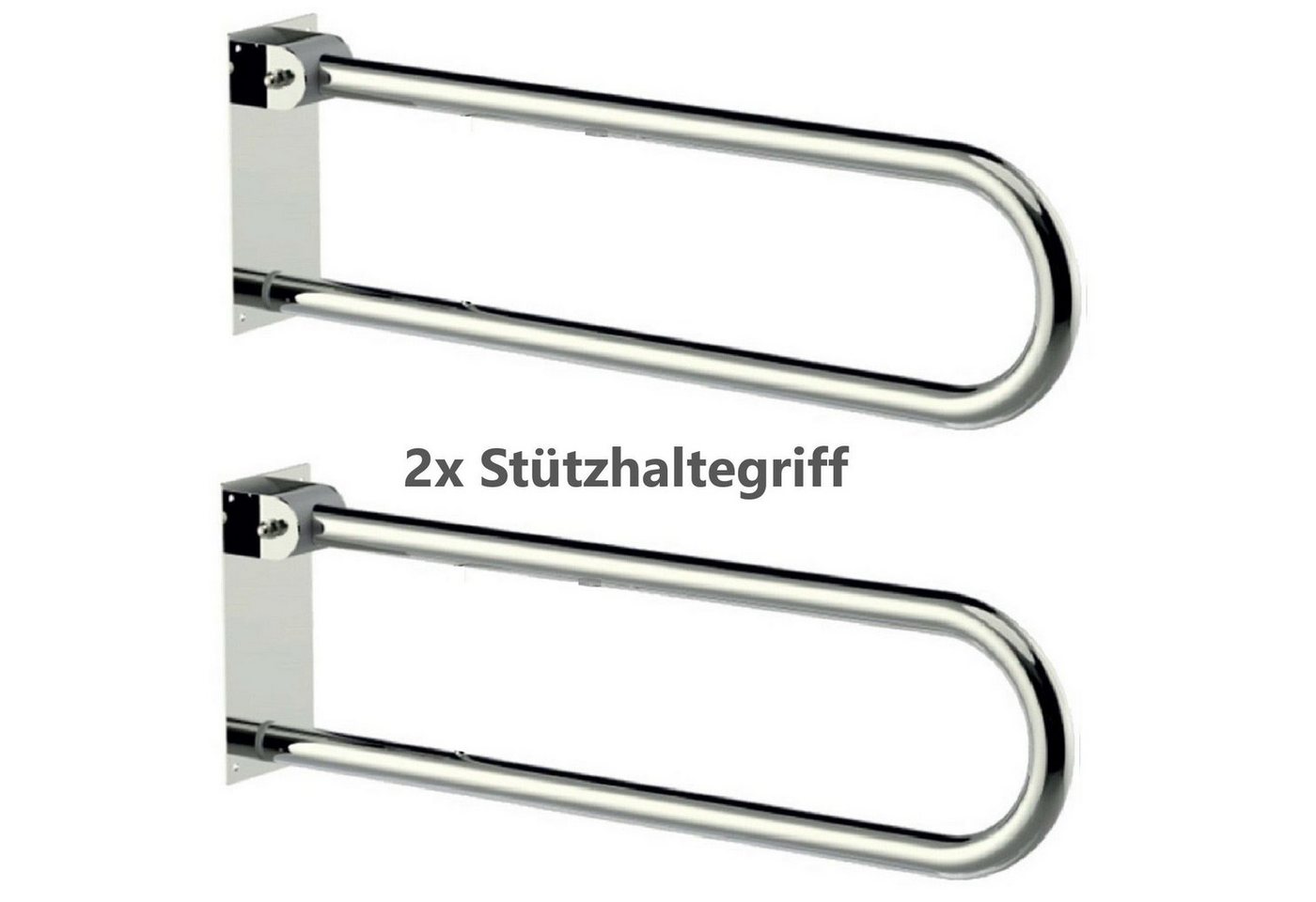 Uzman WC-Aufstehhilfe WC-Aufstehbügel Stützhaltegriff 2 Stk Haltegriff Klapprbar Bad Bild 3