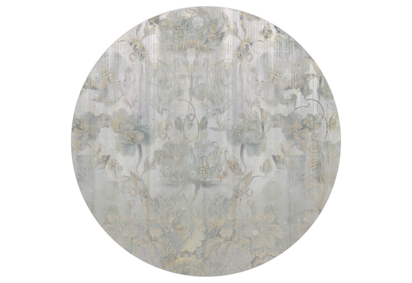 Bilderdepot24 Vliestapete rund Strukturierte Vintage Blumen, Glatt, Matt, (Vliestapete selbstklebend), Wohnzimmer Schlafzimmer Küche Wandtattoo Motivtapete Klebe Wandtapete Bild 5