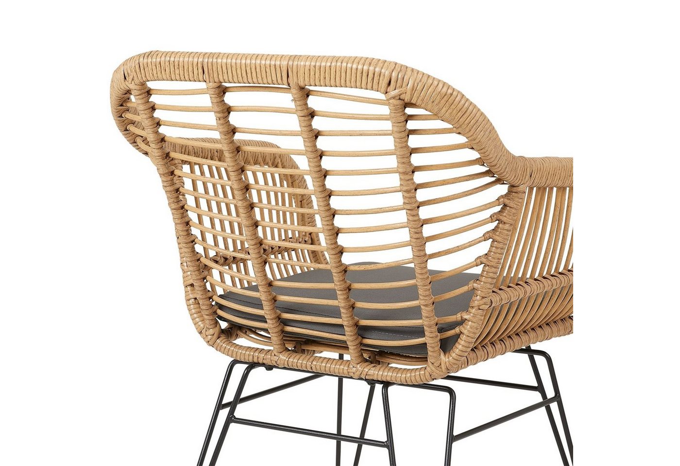 IDIMEX Gartenstuhl PARAMO, In & Outdoor Esszimmerstuhl mit Metallgestell in Rattan Optik natur