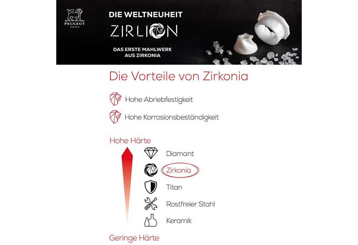PEUGEOT Salzmühle DAMAN 21cm Acryl Edelstahl uSelect Zirkonia-Mahlwerk Gewürze Manuell Bild 2