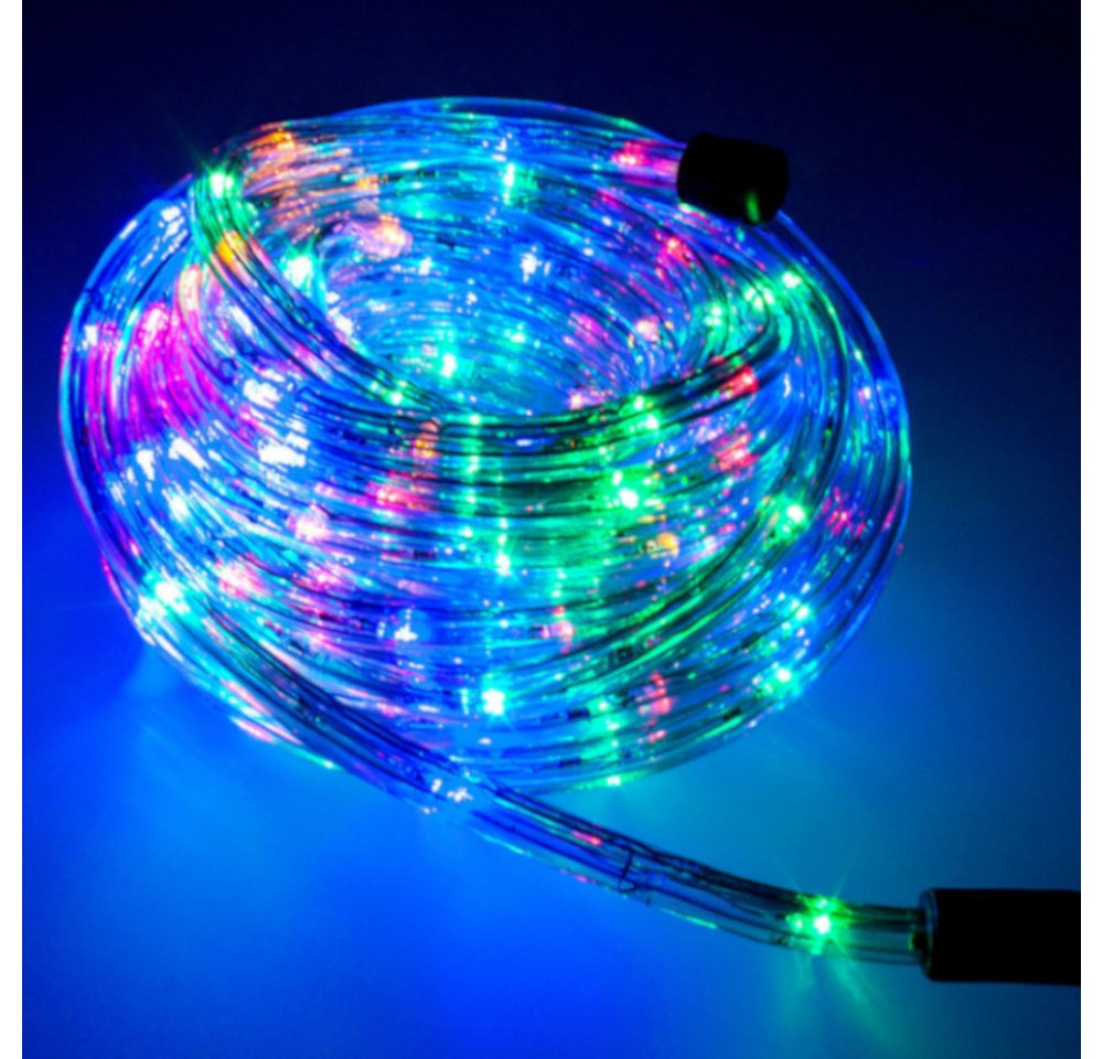 Trade-Shop LED-Lichterschlauch Helles LED Lichtband Lichtschlauch 36 LED/M für Wohnung, RGB 5m, Länge des Stromkabels: ca. 40cm / Set mit Endkappe und Montageclips Bild 2