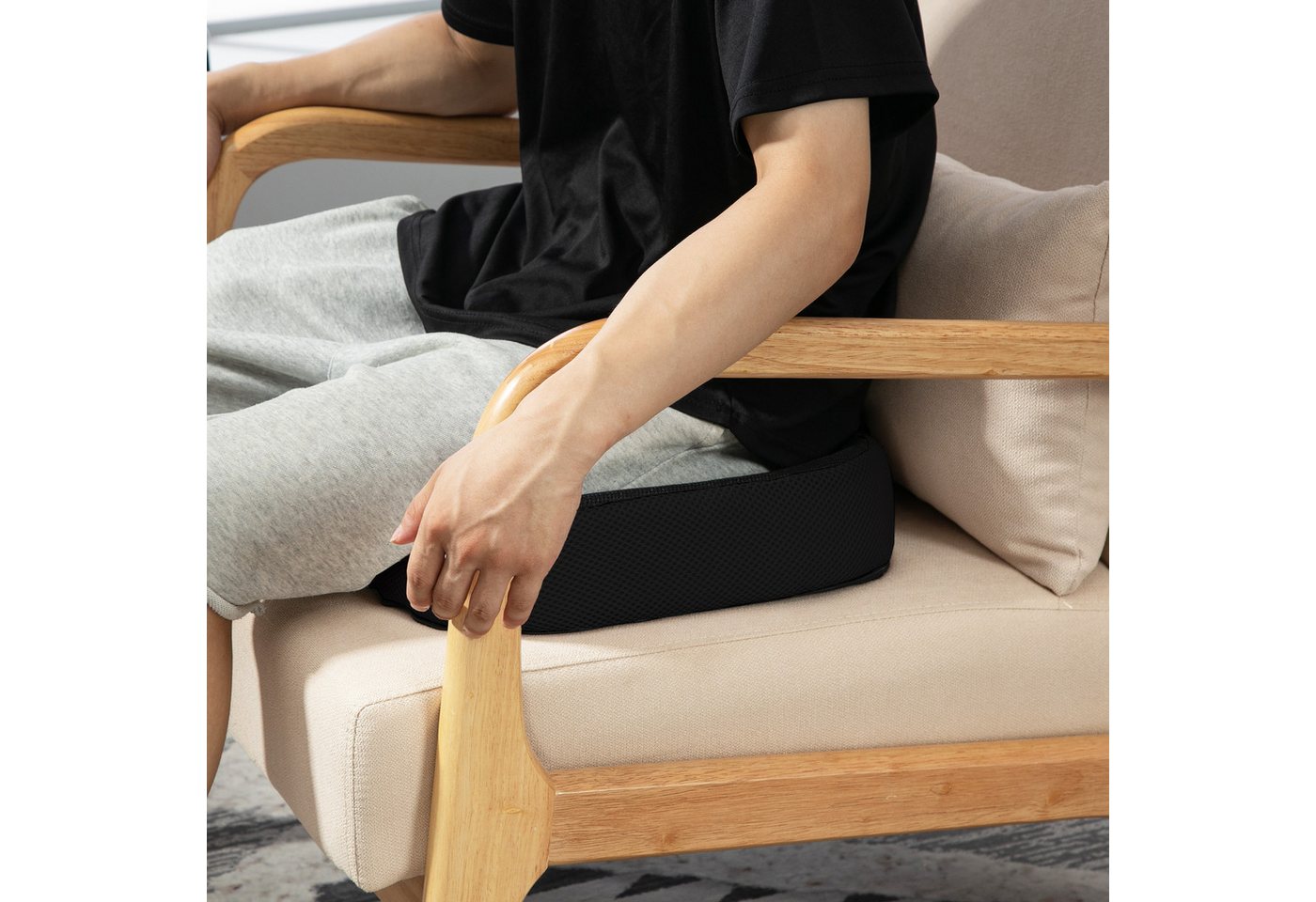 MC Star Sitzkissen Orthopädisches Sitzkissen Ergonomisches Sitzkissen für Bürostuhl, Auto & Co., Steißbeinkissen aus Memory Schaum für Steißbein, Ischiasz Bild 2