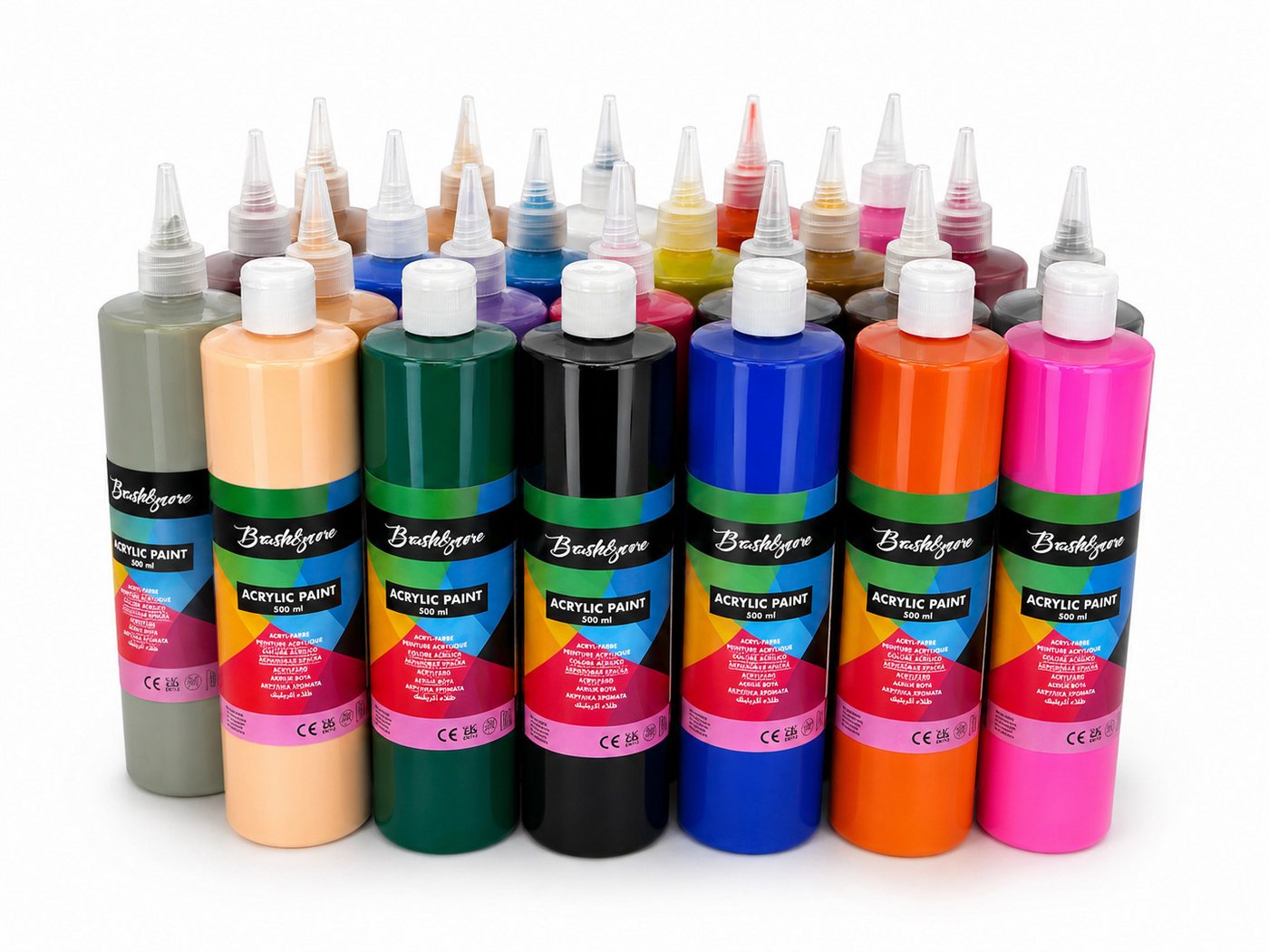 Greenpoint Acrylfarbe Acrylfarben-Set 6/12/24 x500 ml Hoch deckend, matt, für Pouring & mehr, Hochpigmentiert, wasserfest, schnelltrocknend, matt, mischbar Bild 4
