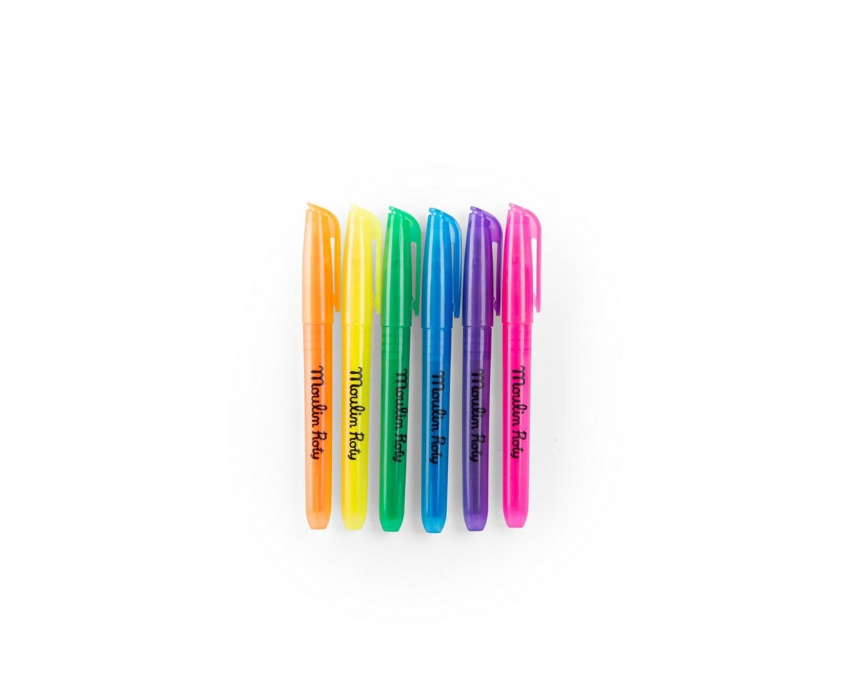 Moulin Roty Filzstift 6 Neon-Filzstifte für Kinder ab 4 Jahren, fluoreszierende Farben Bild 2