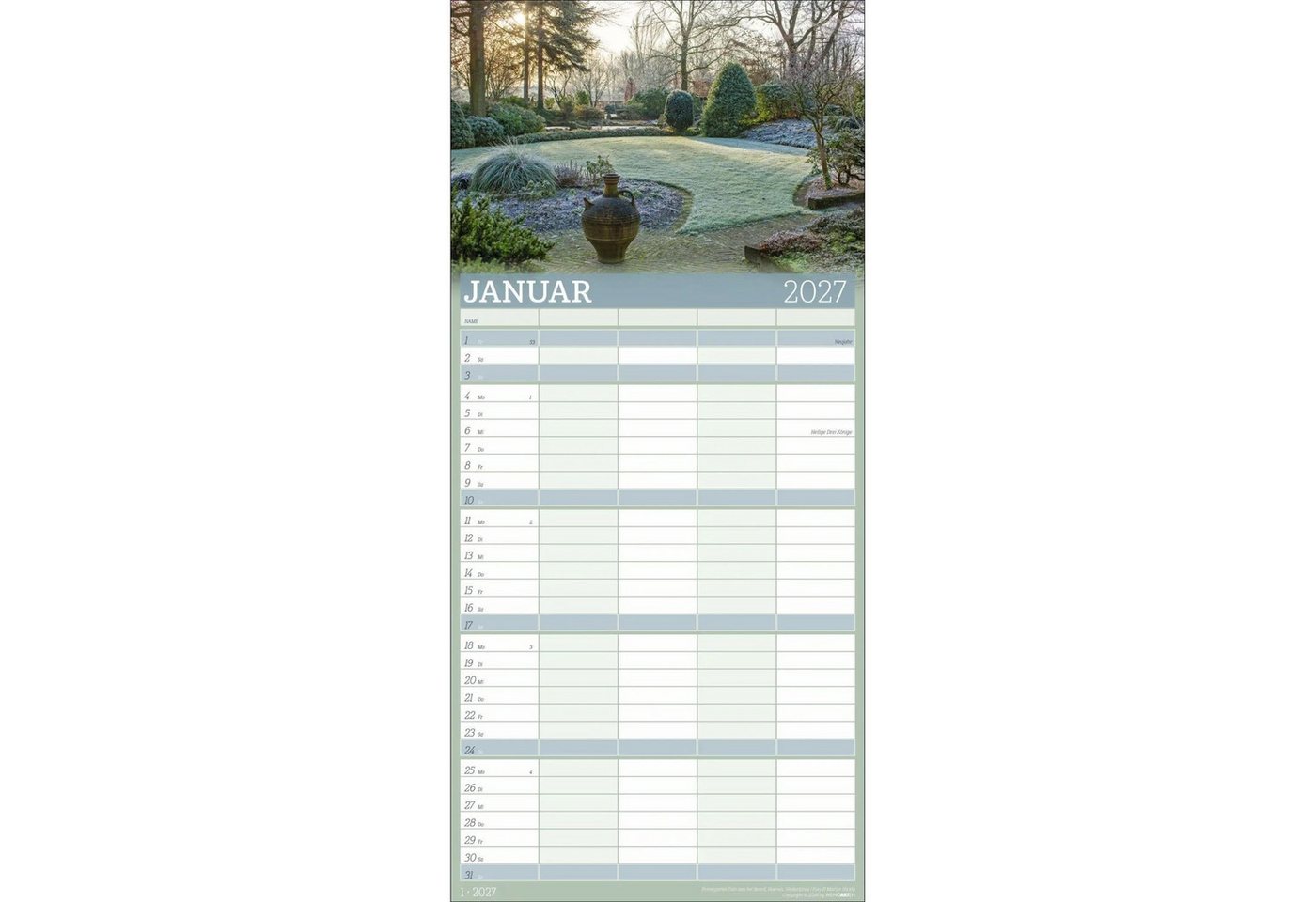 Wandkalender Garten Familienplaner 2027 Bild 2