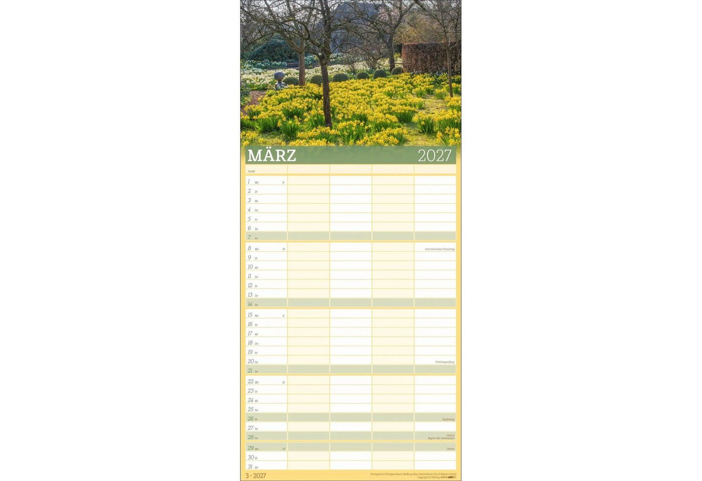Wandkalender Garten Familienplaner 2027 Bild 3