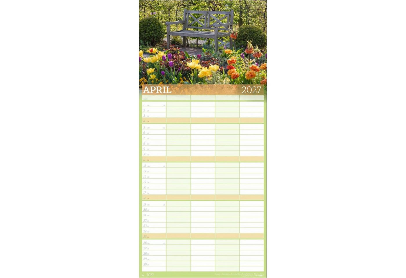 Wandkalender Garten Familienplaner 2027 Bild 5