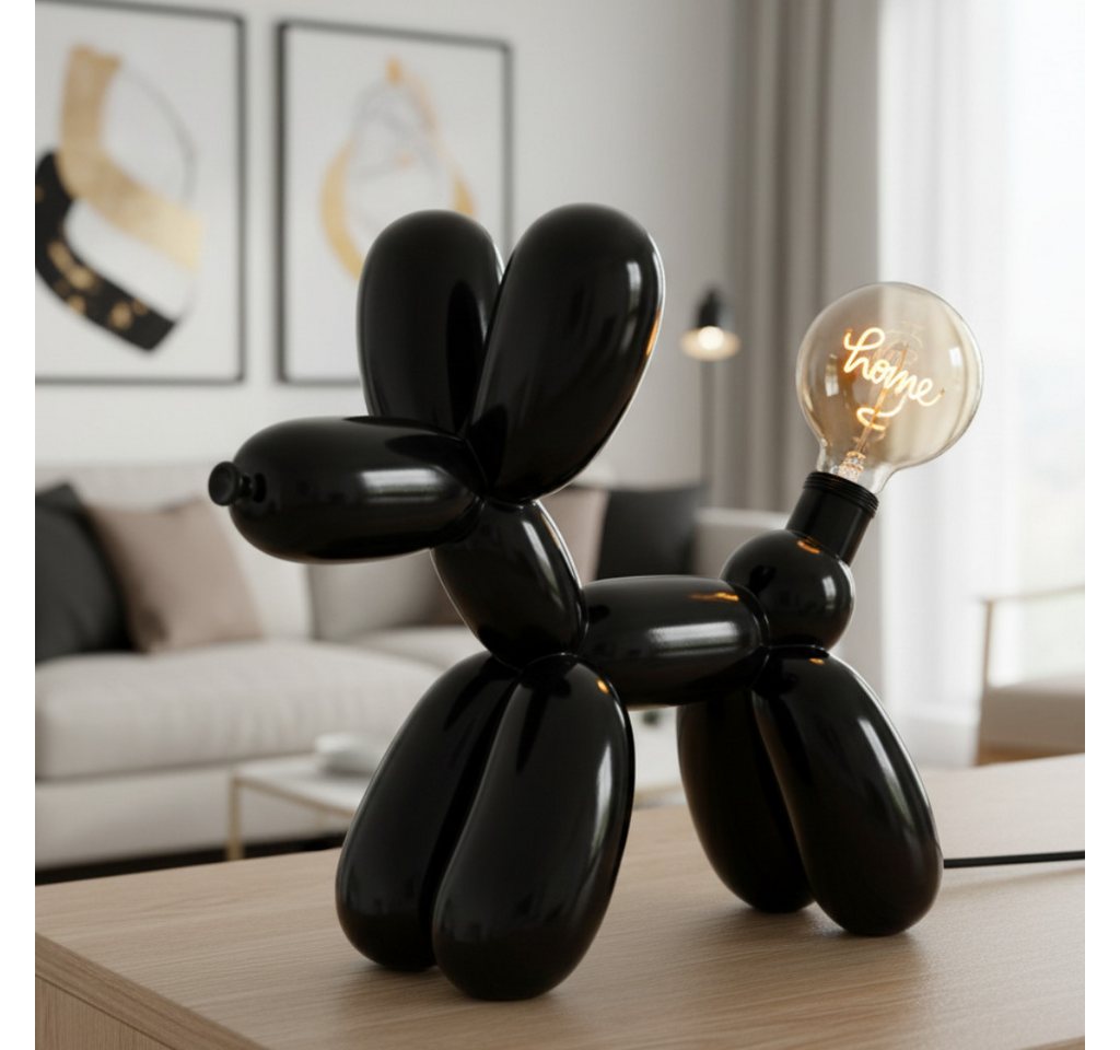 GILDE Schreibtischlampe Tischleuchte Ballonhund Elio in Weiß oder Schwarz mit LED Schriftzug, LED wechselbar Bild 5