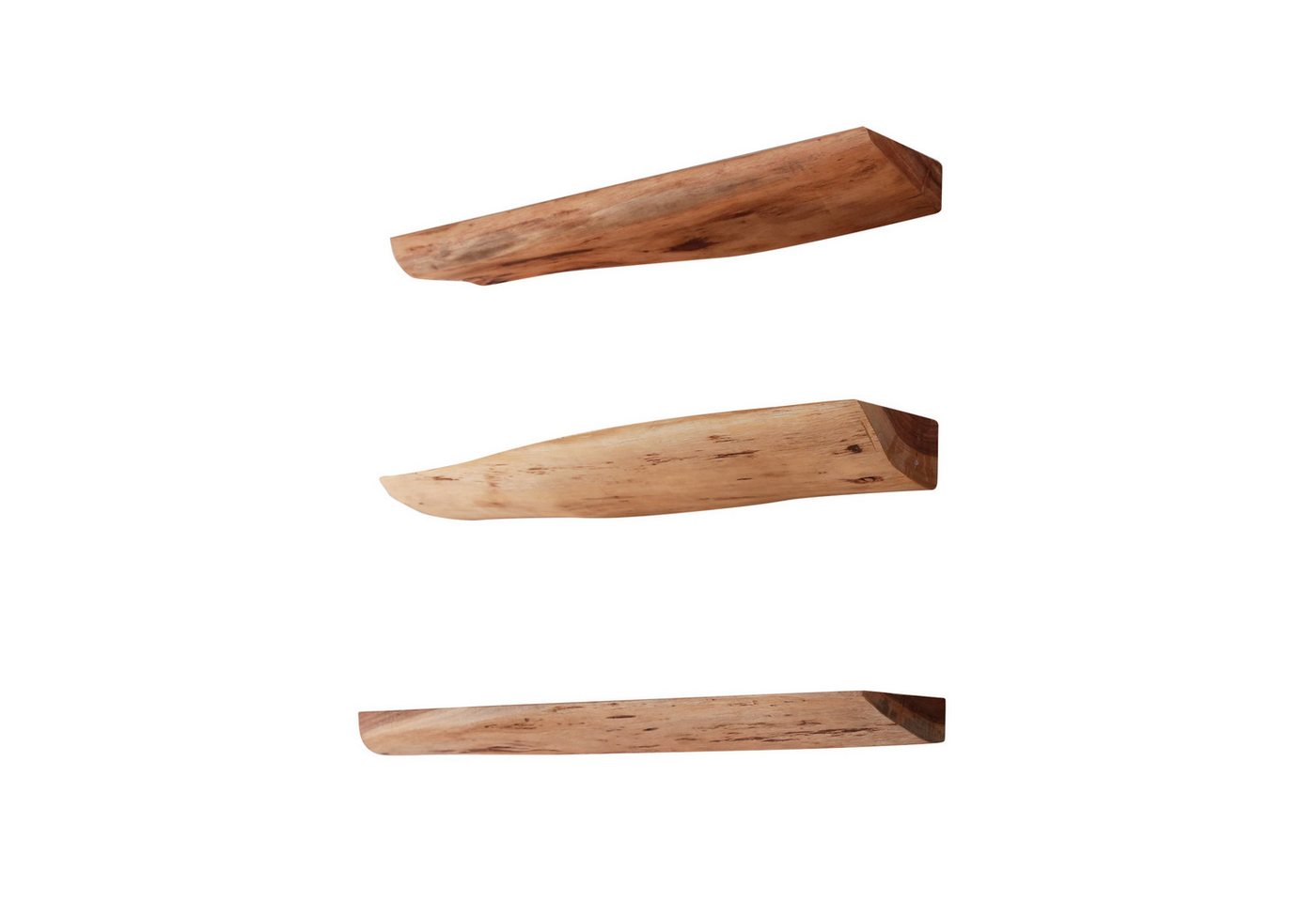 Sitheim-Europe Wandregal Wandregal Edge 60cm Set aus 3 / Massiv Akazie, Spar-Set 1-tlg., Baumkante Bild 4