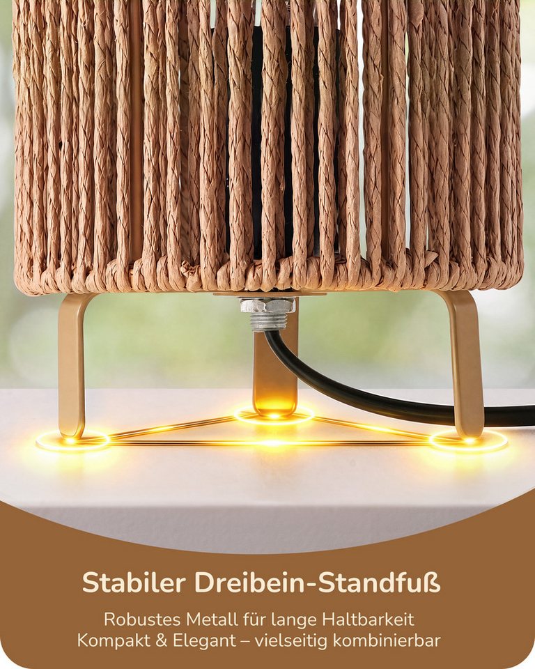 EDISHINE LED Nachttischlampe EDISHINE Nachttischlampen 2er-Set, inkl. 4W LED Leuchtmittel, LED wechselbar, Tageslichtweiß, Moderne Tischlampe mit Metallgestell, E27 Fassung, 2700K Warmweiß Bild 2